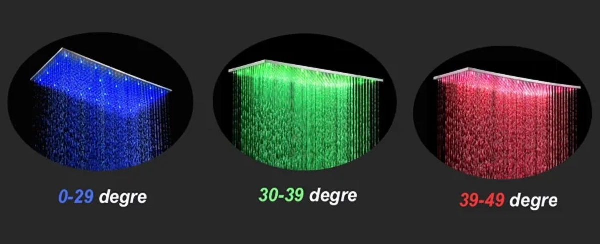 Ciel de pluie XXL Marbelle thermostatique chrome 1000x500 mm